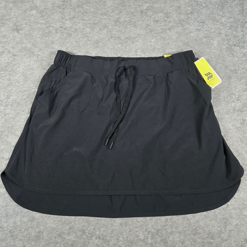 NWT All in Motion Womens Black Woven Mid-Rise Active Skort XL